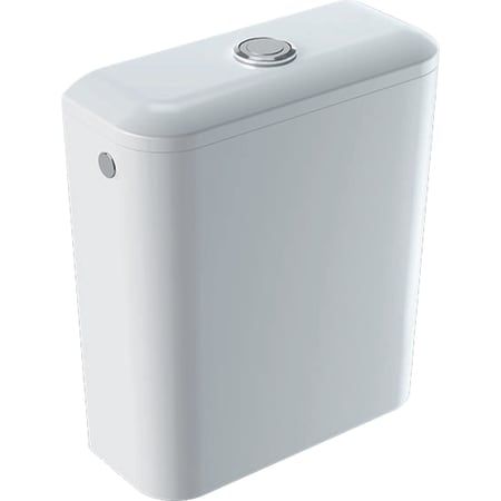 Geberit iCon Square exposed cistern, close-coupled, dual flush, lateral or bottom water supply connection