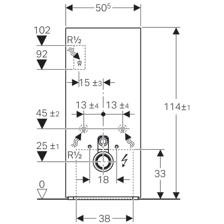 Geberit Monolith Plus sanitary module for wall-hung WC, 114 cm