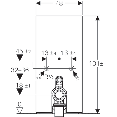 Geberit Monolith sanitary module for floor-standing WC, 101 cm