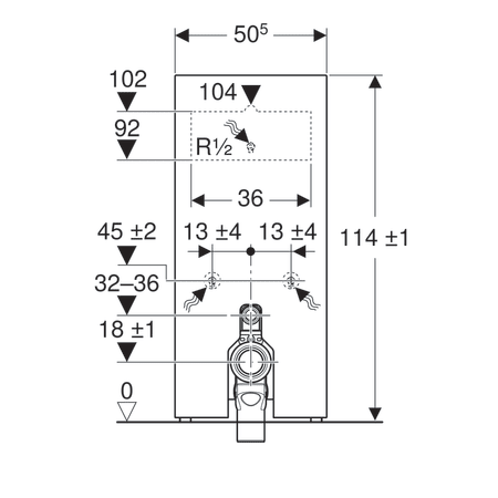 Geberit Monolith sanitary module for floor-standing WC, 114 cm