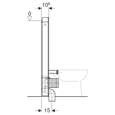 Geberit Monolith sanitary module for floor-standing WC, 114 cm