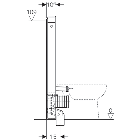 Geberit Monolith Plus sanitary module for floor-standing WC, 114 cm