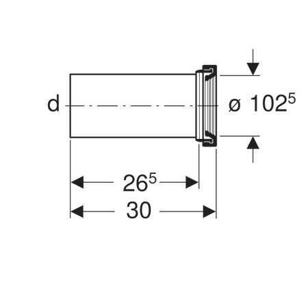 Geberit straight connector set for WC