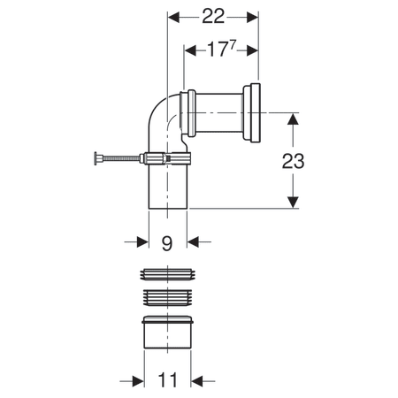 Geberit connection set for floor-standing WC