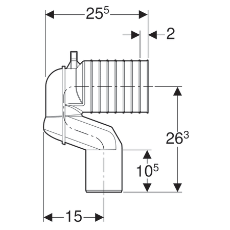 Geberit P-bend set for floor-standing WC