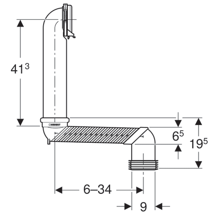 Geberit Monolith S-bend set for wall-hung WC